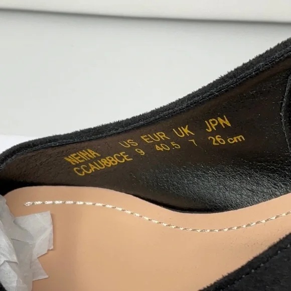 NIB women’s Dream Pairs peep toe black suede heeled shoes, size 9 - Picture 5 of 10